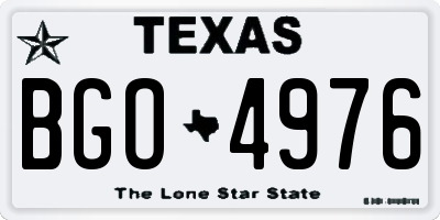 TX license plate BGO4976