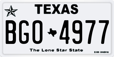 TX license plate BGO4977