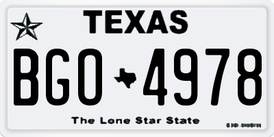 TX license plate BGO4978
