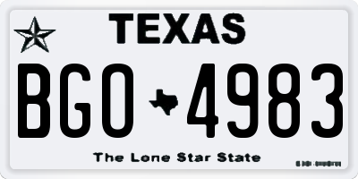 TX license plate BGO4983