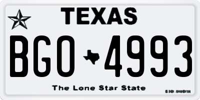 TX license plate BGO4993