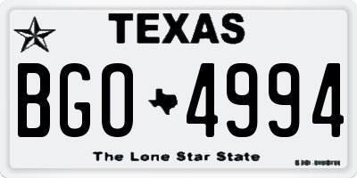 TX license plate BGO4994