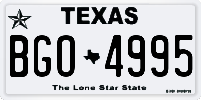 TX license plate BGO4995