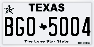 TX license plate BGO5004