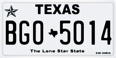 TX license plate BGO5014
