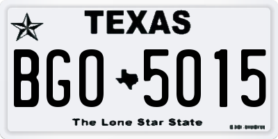 TX license plate BGO5015