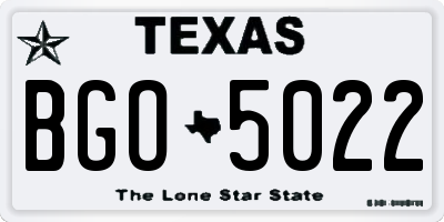 TX license plate BGO5022