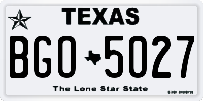 TX license plate BGO5027