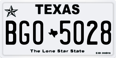 TX license plate BGO5028
