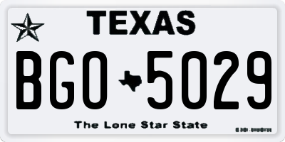 TX license plate BGO5029