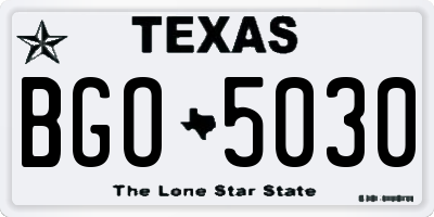 TX license plate BGO5030