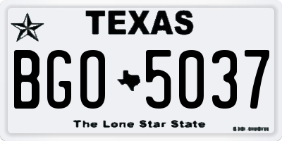 TX license plate BGO5037