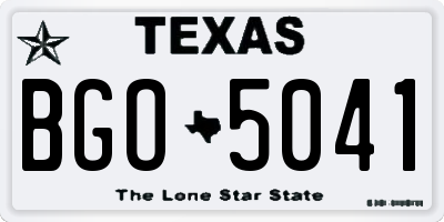 TX license plate BGO5041