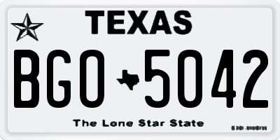 TX license plate BGO5042