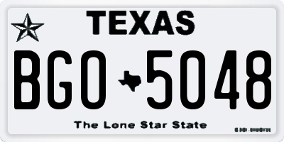 TX license plate BGO5048