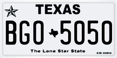 TX license plate BGO5050