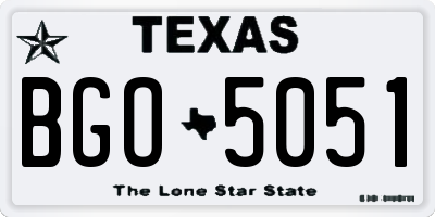 TX license plate BGO5051