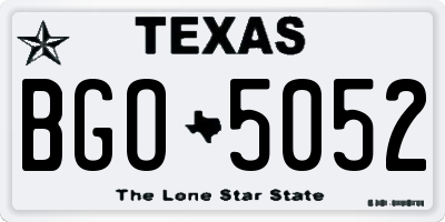 TX license plate BGO5052