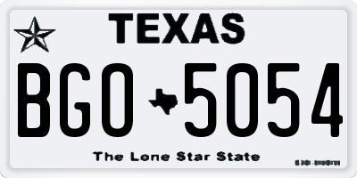 TX license plate BGO5054