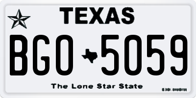 TX license plate BGO5059