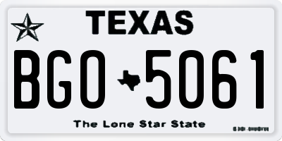 TX license plate BGO5061