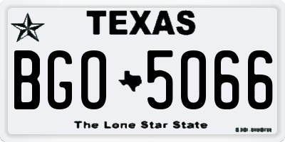 TX license plate BGO5066