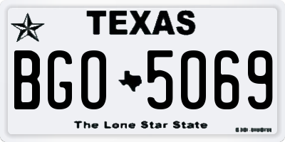 TX license plate BGO5069