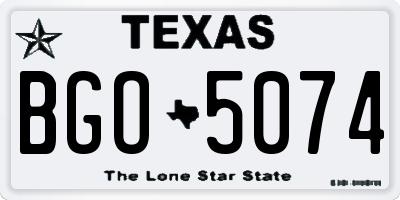 TX license plate BGO5074