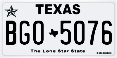 TX license plate BGO5076
