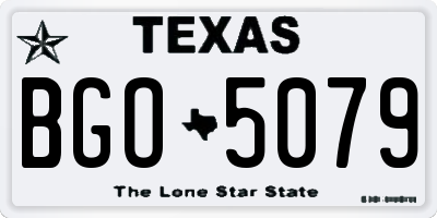 TX license plate BGO5079