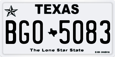 TX license plate BGO5083