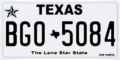 TX license plate BGO5084