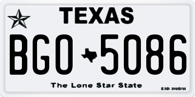TX license plate BGO5086