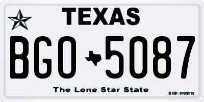 TX license plate BGO5087