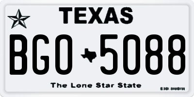 TX license plate BGO5088