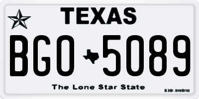 TX license plate BGO5089