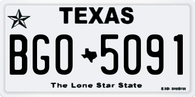 TX license plate BGO5091
