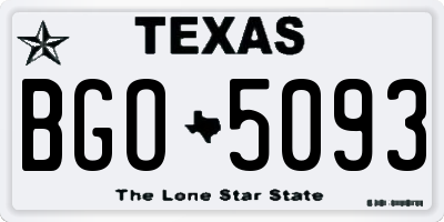 TX license plate BGO5093
