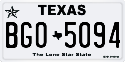 TX license plate BGO5094