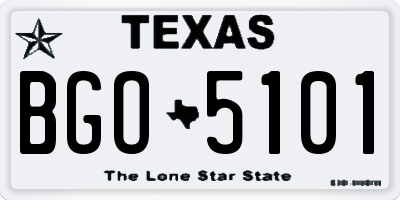 TX license plate BGO5101