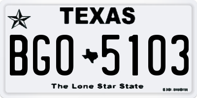 TX license plate BGO5103