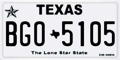 TX license plate BGO5105
