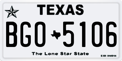 TX license plate BGO5106