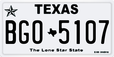 TX license plate BGO5107