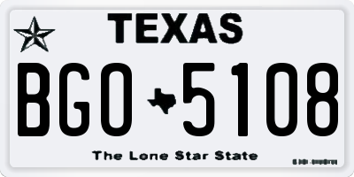 TX license plate BGO5108