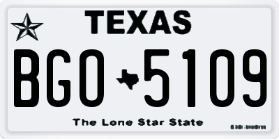 TX license plate BGO5109