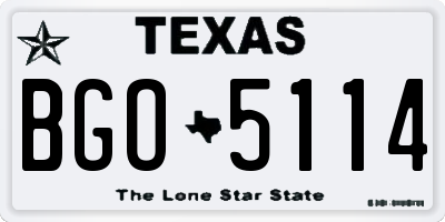 TX license plate BGO5114