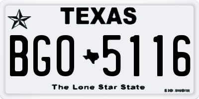 TX license plate BGO5116