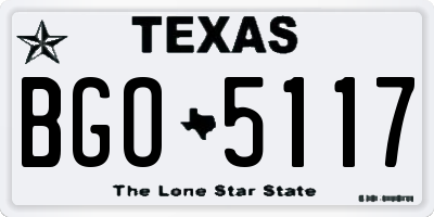 TX license plate BGO5117