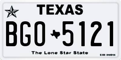 TX license plate BGO5121